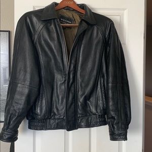 Black leather jacket